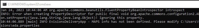Message recieved while installing the EDA.